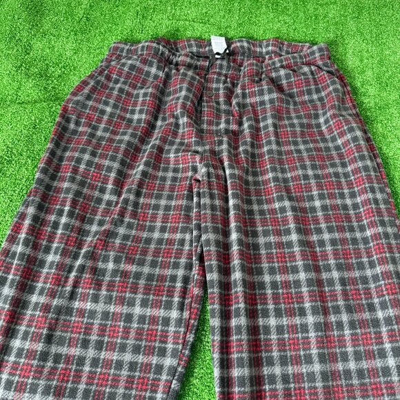 Fruit of the Loom Black Red Fleece Pockets Loungewear Pajama Pants Big Size 2XL - Picture 6 of 12